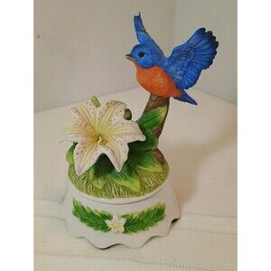 Vintage Seymour Mann Connoisseur Collection Bluebird Trinket Box Mario Bernini